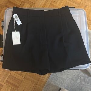 Aritzia Black High Waist Tailored Shorts